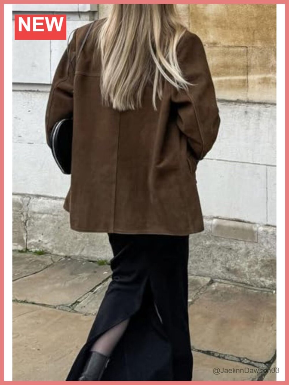 Faux Leather Suede Jacket Button Down Notched Lapel Oversized Blazer Coat - Picture 3 of 5